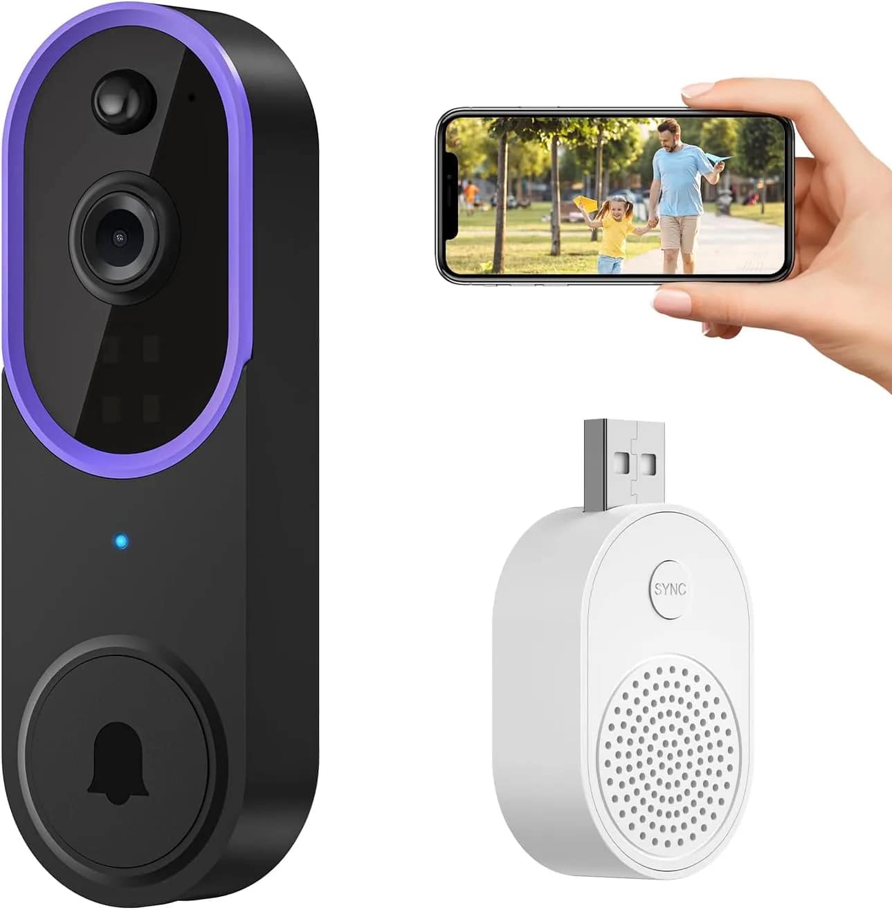 Smart Doorbell Video 1080p – Sécurité Intelligente Sans Fil avec Détection de Mouvement