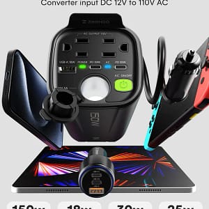 Convertisseur de courant voiture 150W – Inverseur 12V 220V puissant