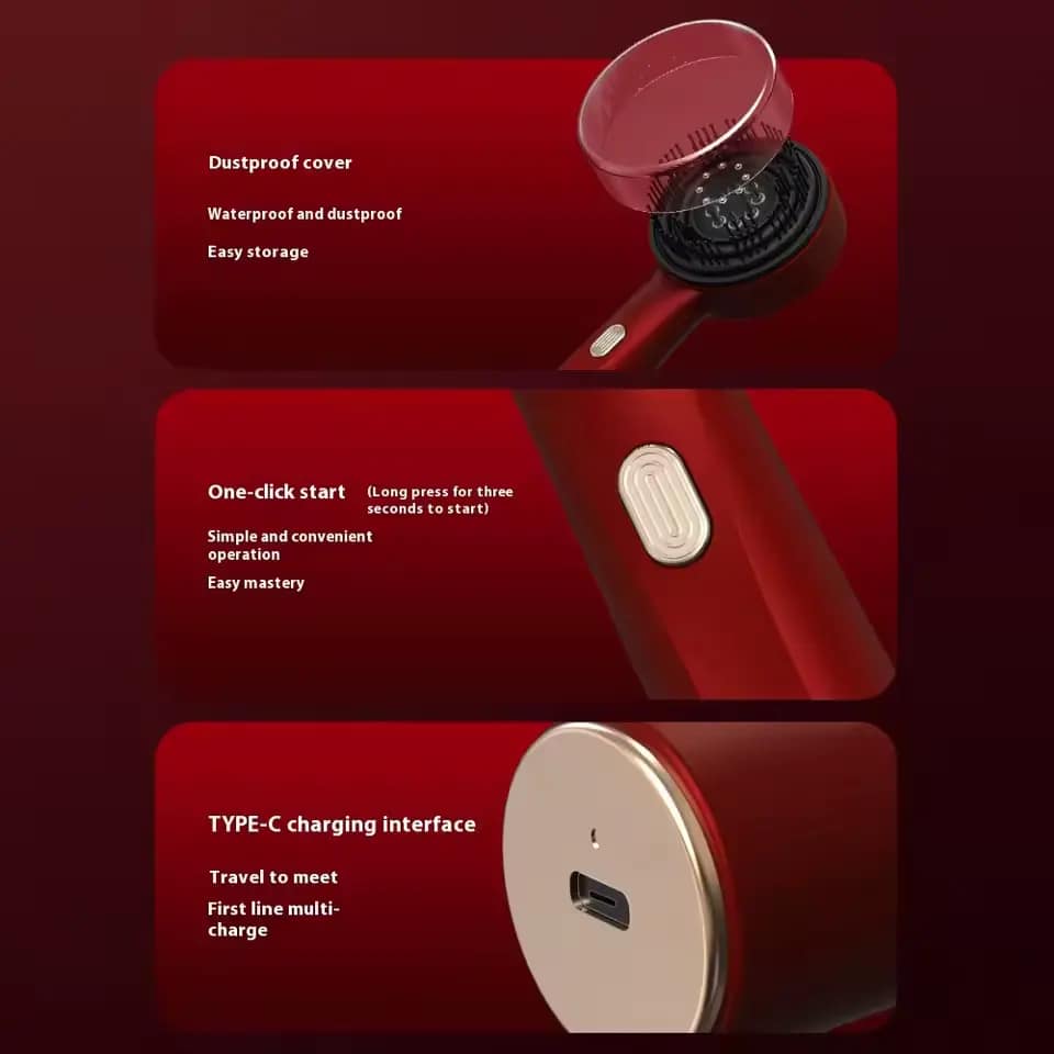 Peigne de Massage à Lumière Rouge 2-en-1 – Stimulation Capillaire & Relaxation Profonde – Image 2